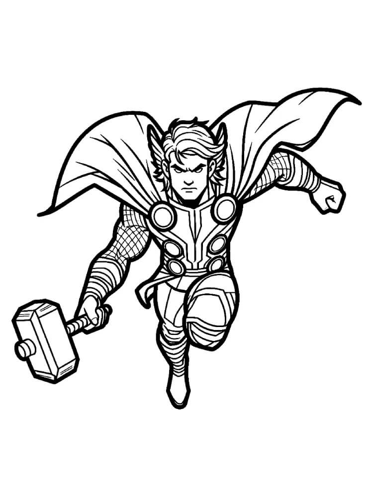 Thor Gratis per Bambini da colorare