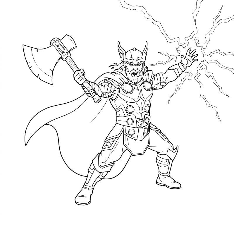 Thor Gratuito Stampabile da colorare