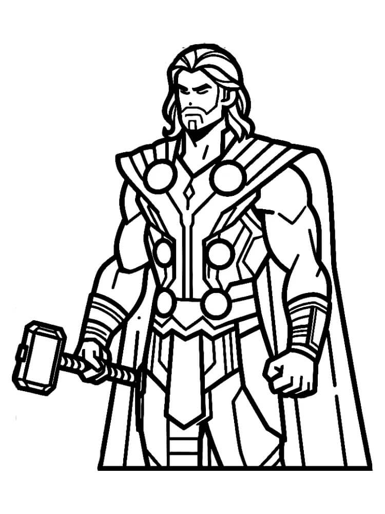 Thor Gratuito per Bambini da colorare