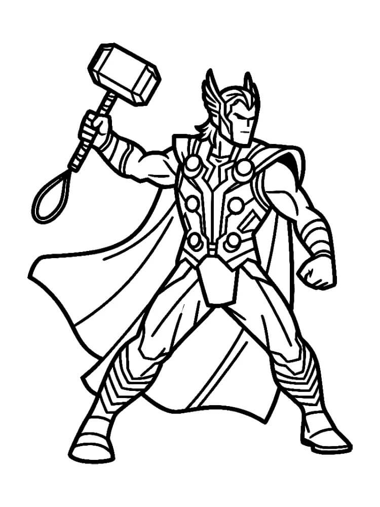 Thor Stampabile Gratis da colorare