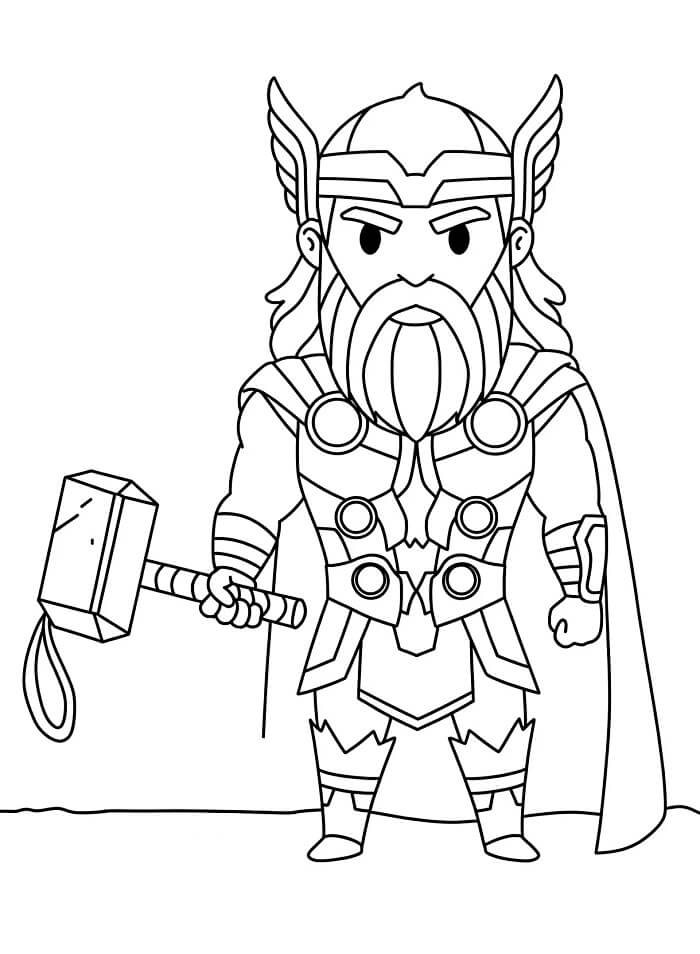 Thor per Bambini di 1 Anno da colorare