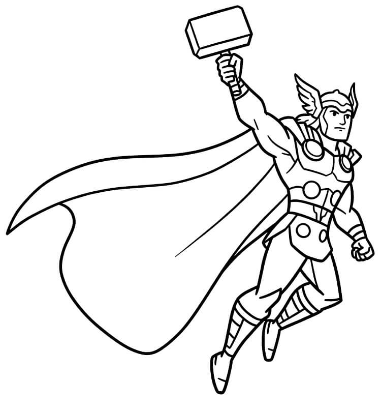 Thor per Bambini di 2 Anni da colorare