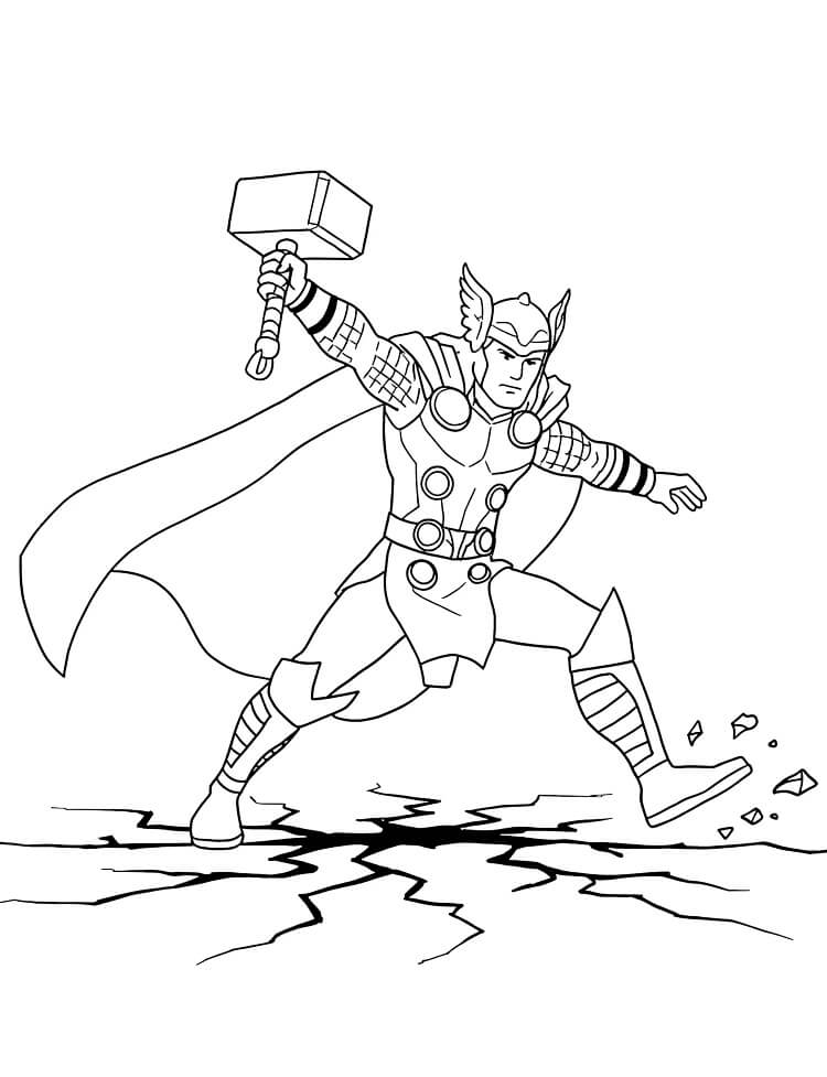 Thor per Bambini di 3 Anni da colorare