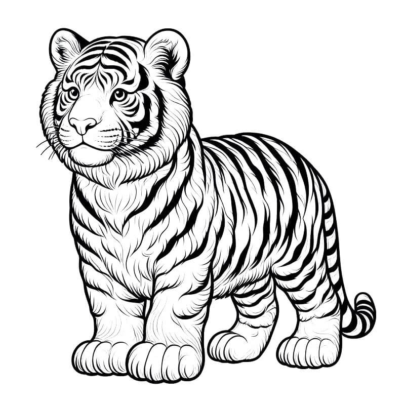Tigre Gratuita Stampabile da colorare
