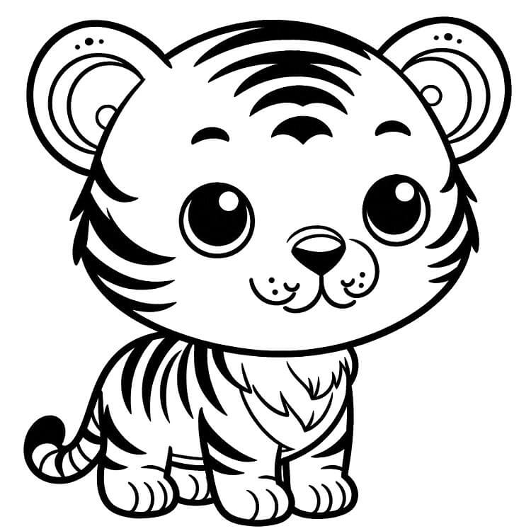 Tigre per Bambini di 1 Anno da colorare