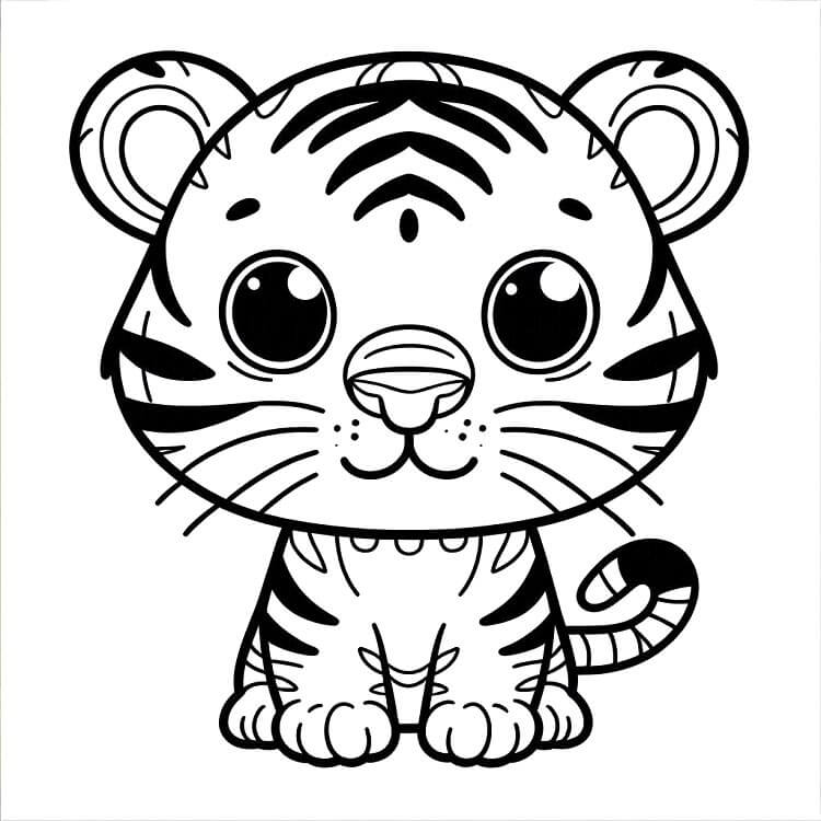 Tigre per Bambini di 2 Anni da colorare