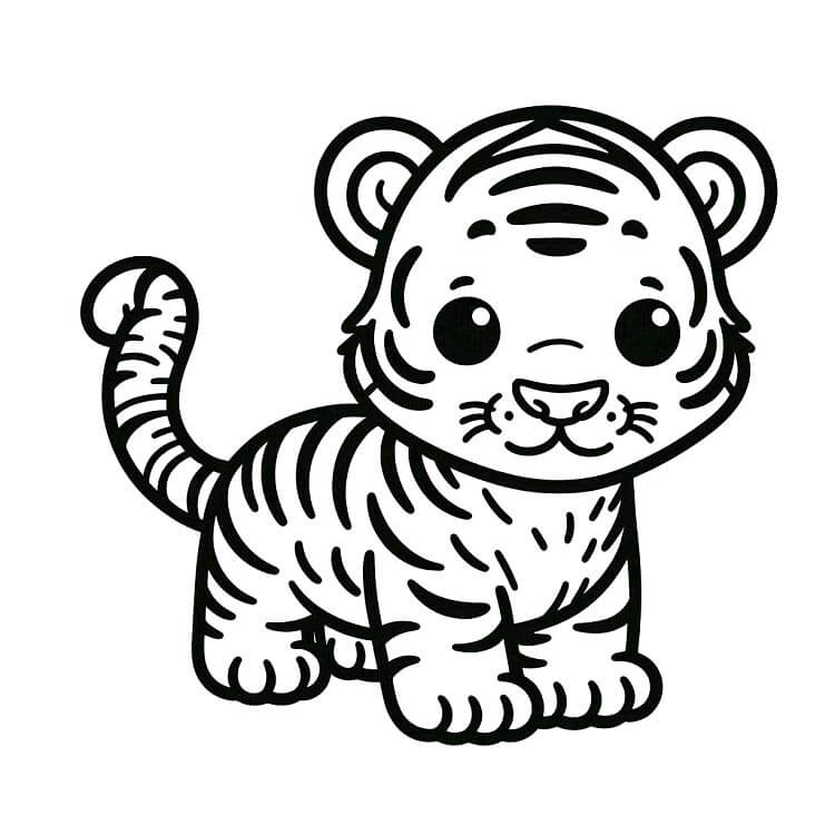 Tigre per Bambini di 3 Anni da colorare