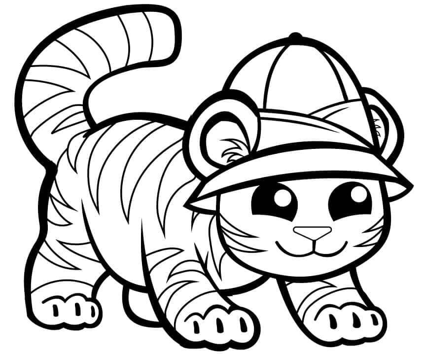 Tigre per Bambini di 4 Anni da colorare