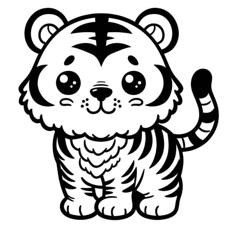 Tigre per Bambini di 5 Anni da colorare
