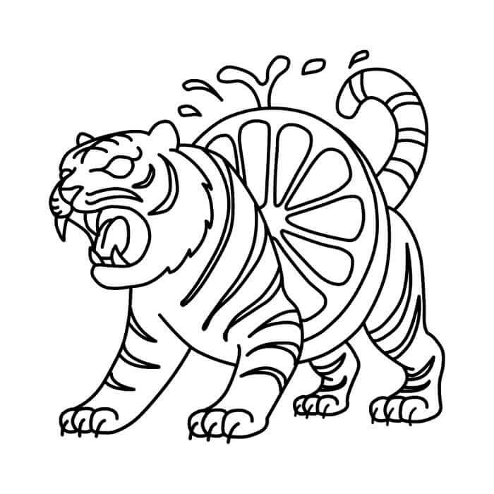 Tigroligre Frutonni Italian Brainrot da colorare