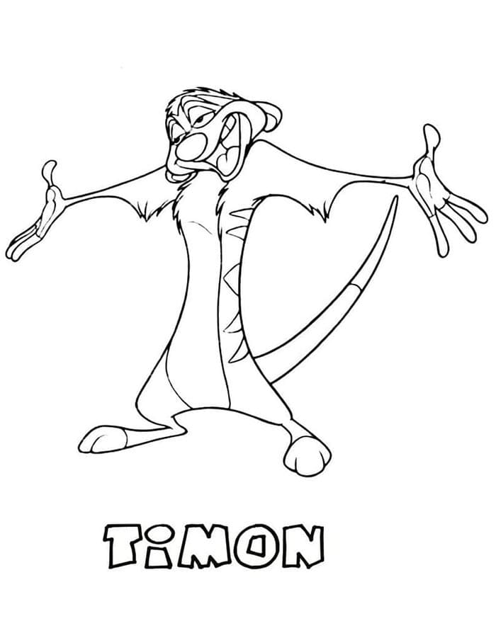 Timon di Il Re Leone da colorare