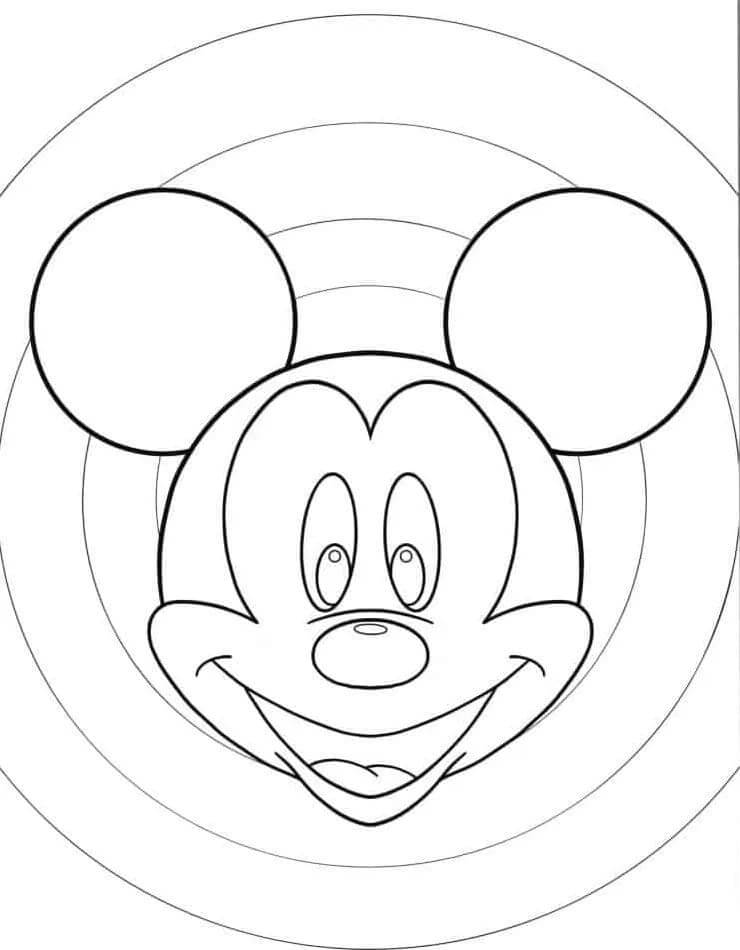 Topolino sorridente da colorare