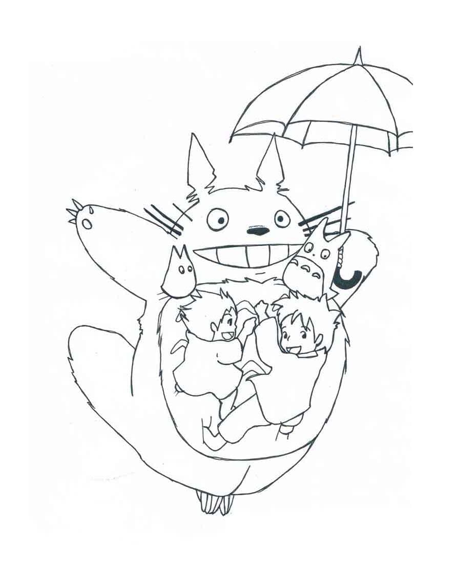 Totoro Adorabile da colorare