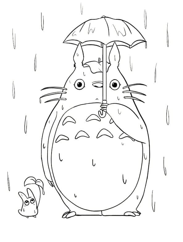 Totoro Amichevole da colorare