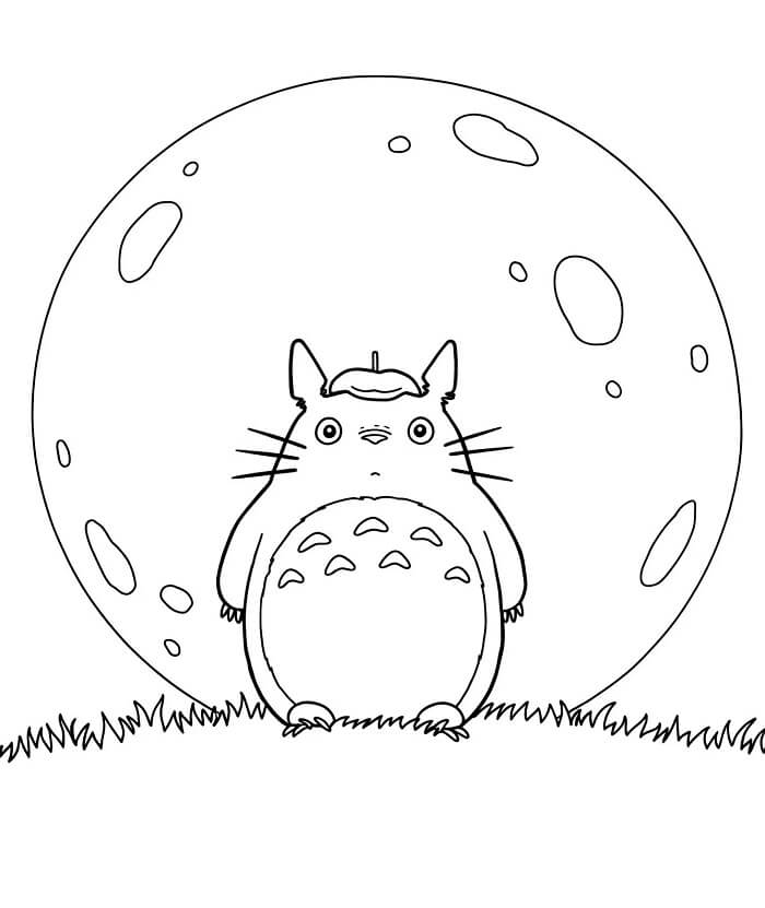 Totoro per Bambini di 4 Anni da colorare