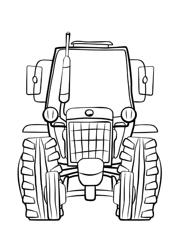 Trattore Facile da colorare