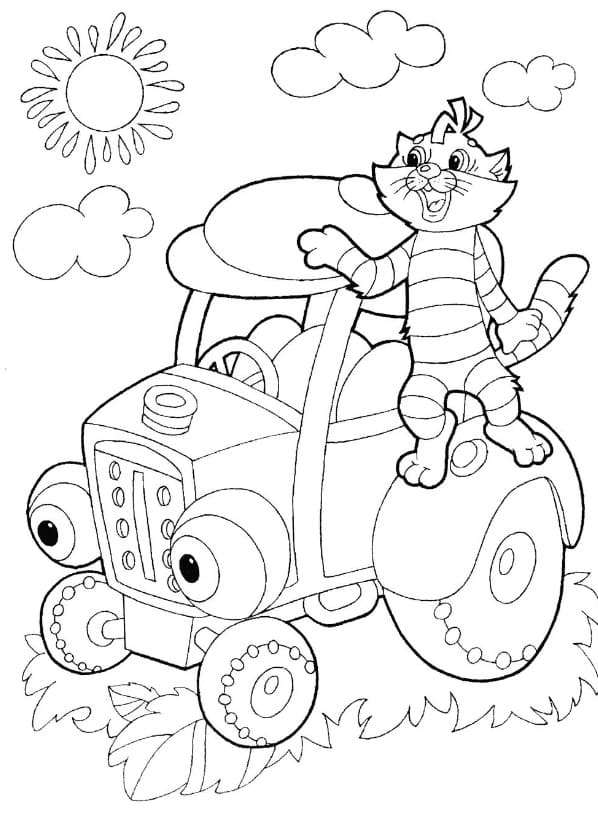 Trattore Semplice da colorare