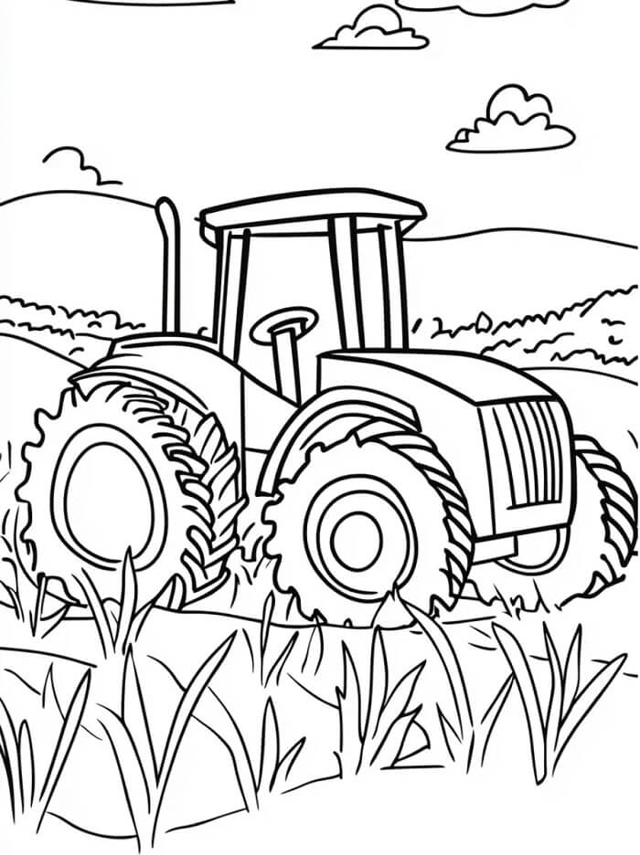 Trattore Stampabile per Bambini da colorare