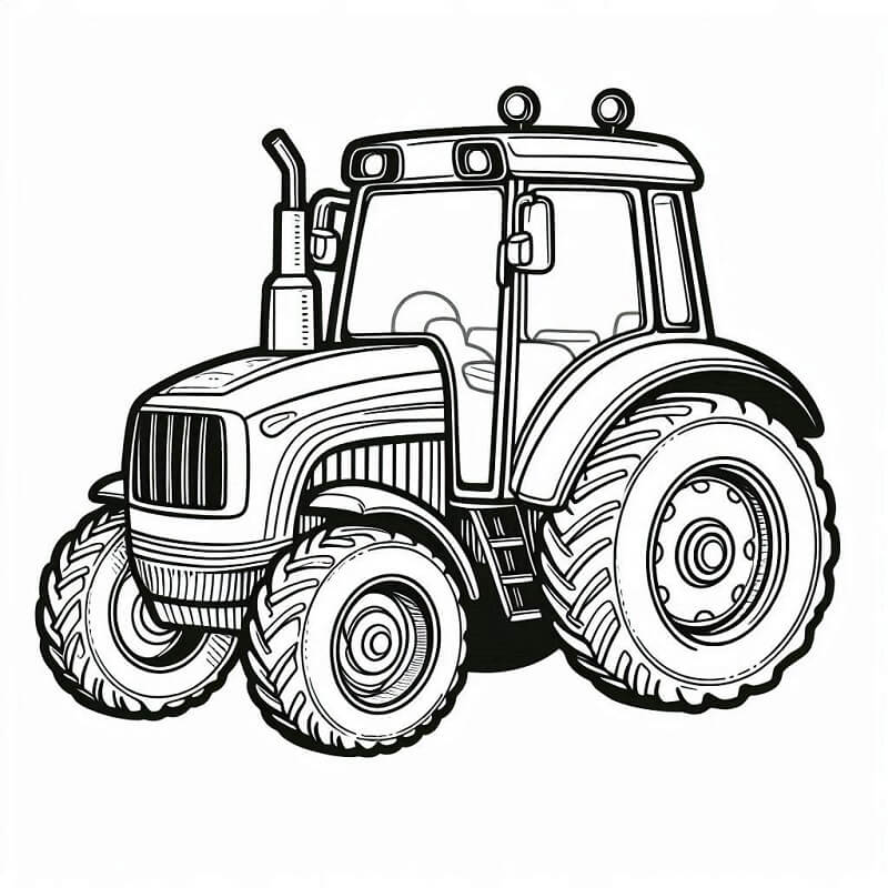 Trattore per Bambini di 4 Anni da colorare