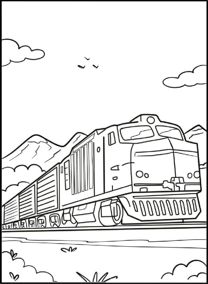 Treno Bello da colorare