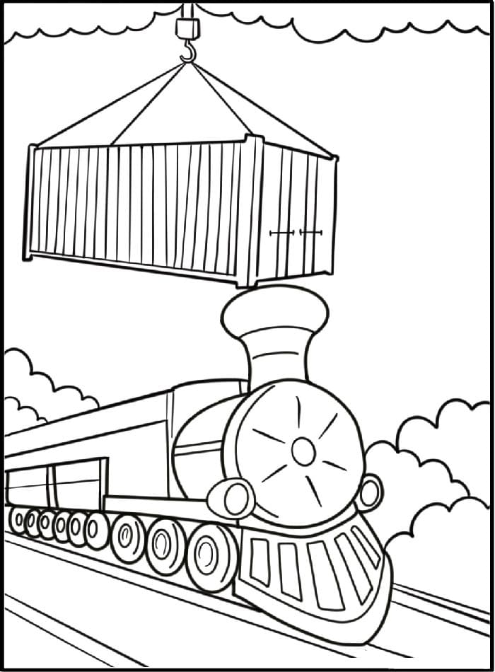 Treno Facile da colorare