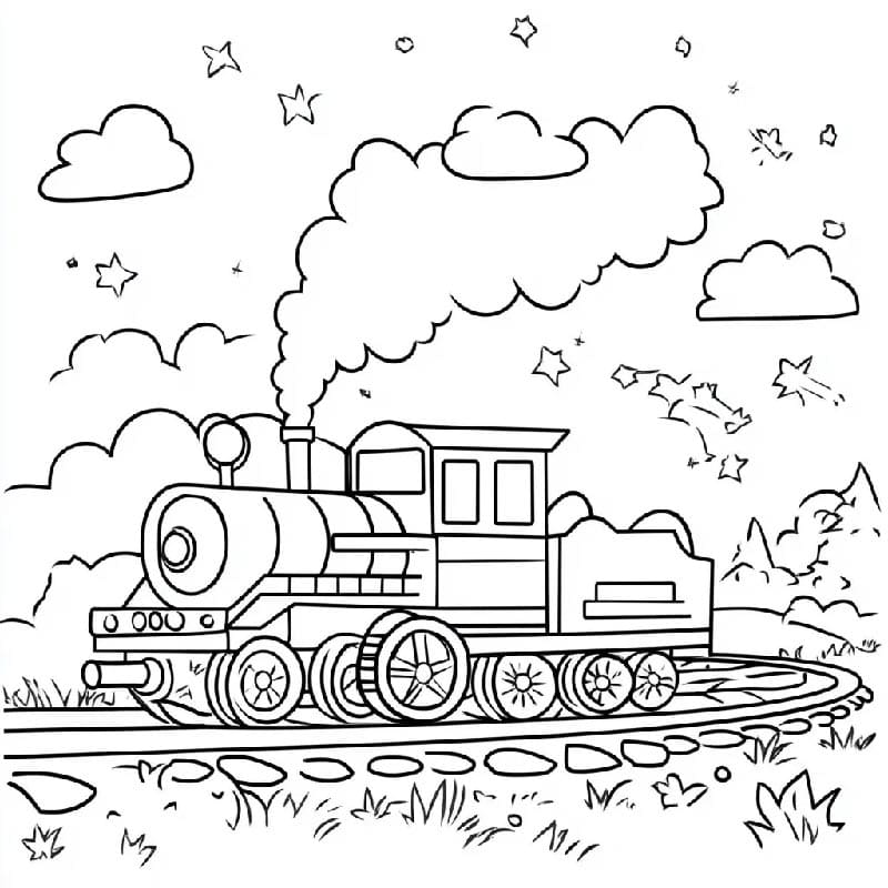 Treno Fantastico da colorare