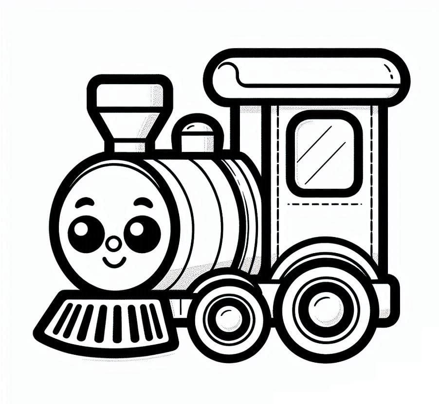Treno carino da colorare