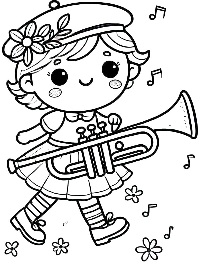 Tromba Stampabile a Titolo Gratuito da colorare