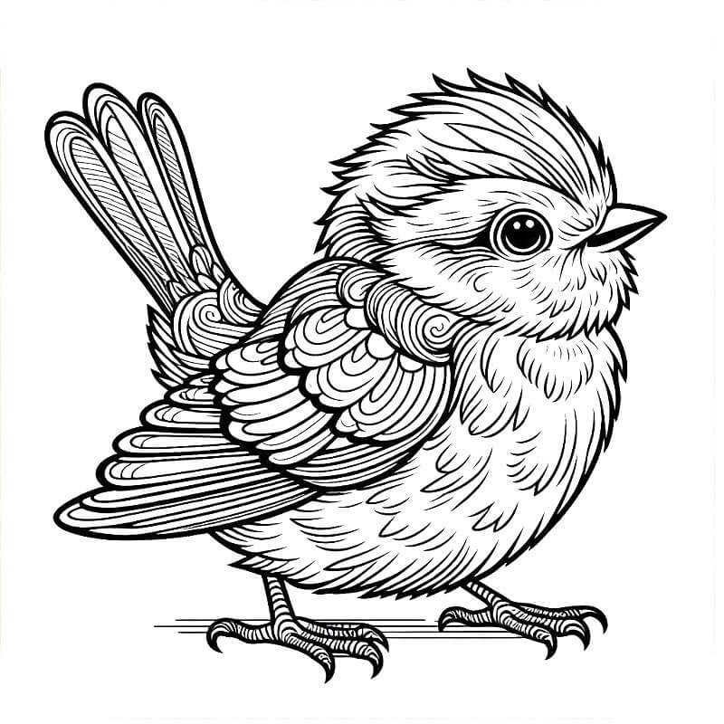 Uccello Stampabile per Bambini da colorare