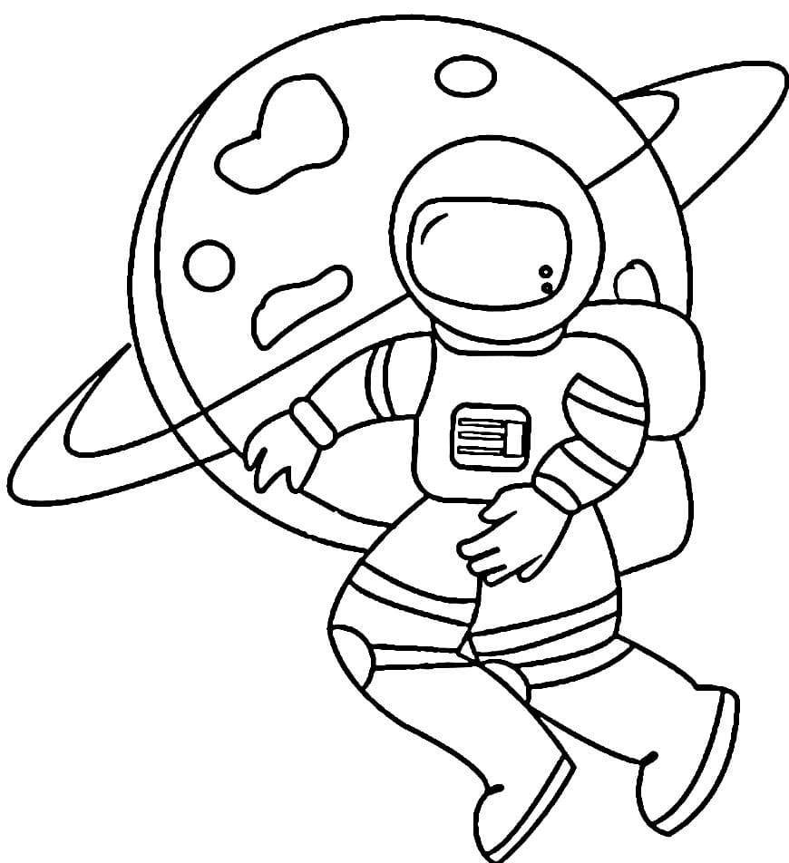 Un Astronauta nello Spazio da colorare