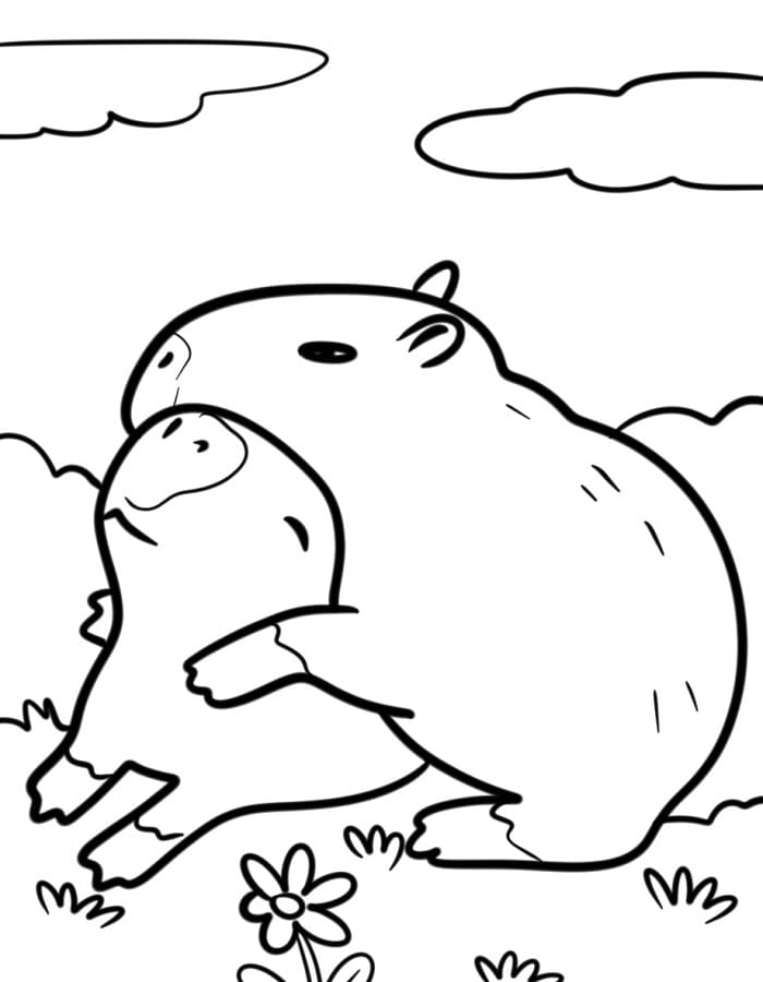 Un Capibara da colorare