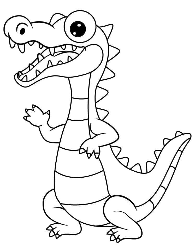Un Coccodrillo Carino da colorare