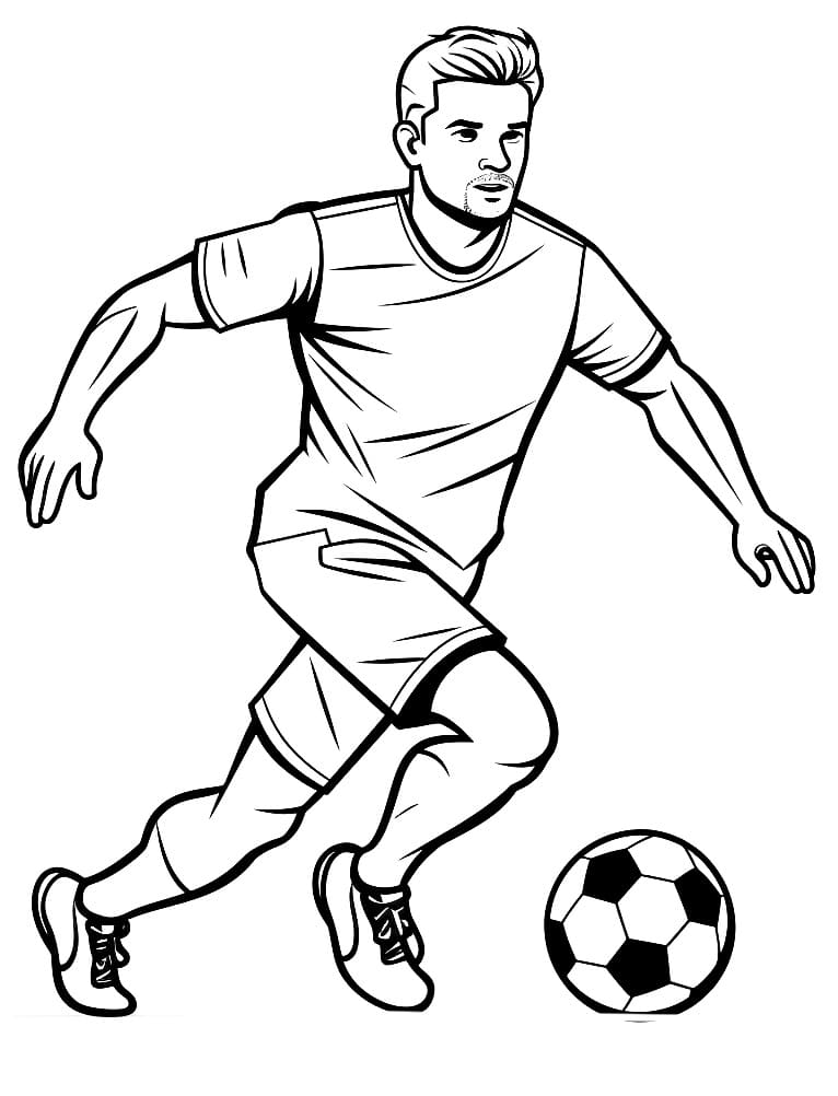 Un Giocatore di Calcio da colorare