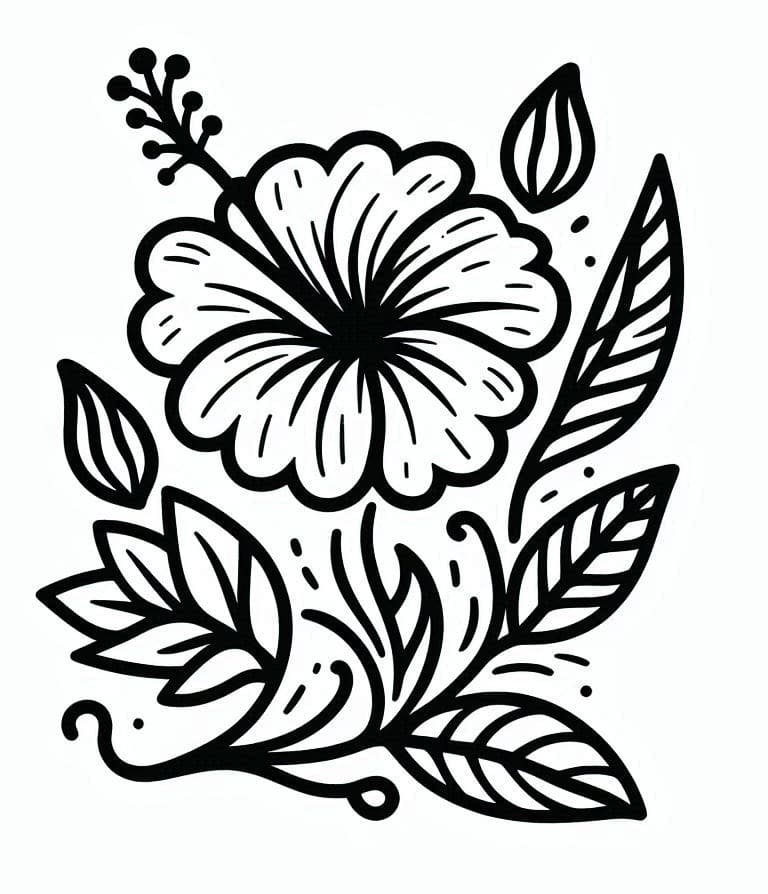 Un Ibisco da colorare