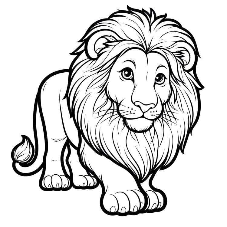 Un Leone Carino da colorare