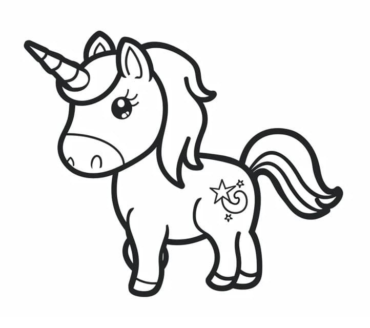 Un Unicorno Carino da colorare