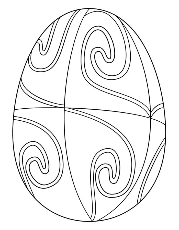 Un Uovo di Pasqua Carino da colorare