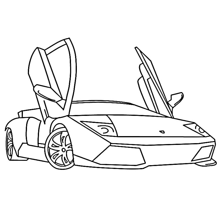 Un auto Lamborghini da colorare