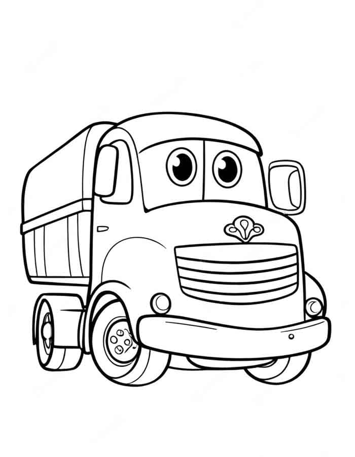 Un camion carino da colorare