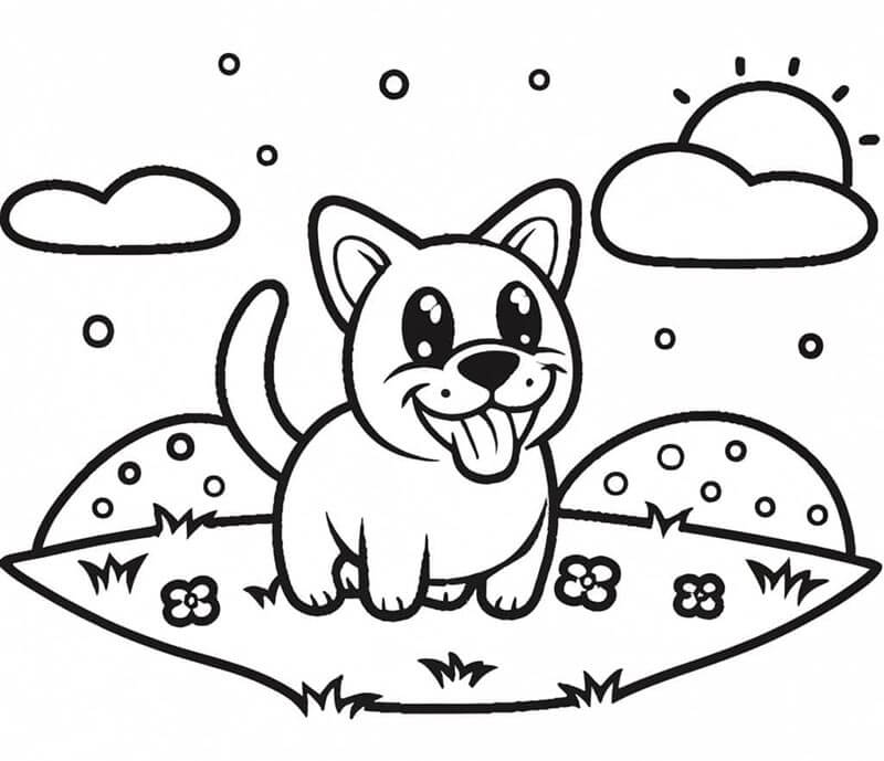 Un cane felice da colorare