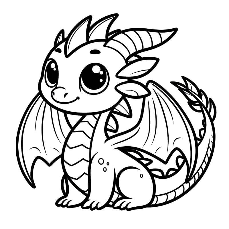 Un drago felice da colorare