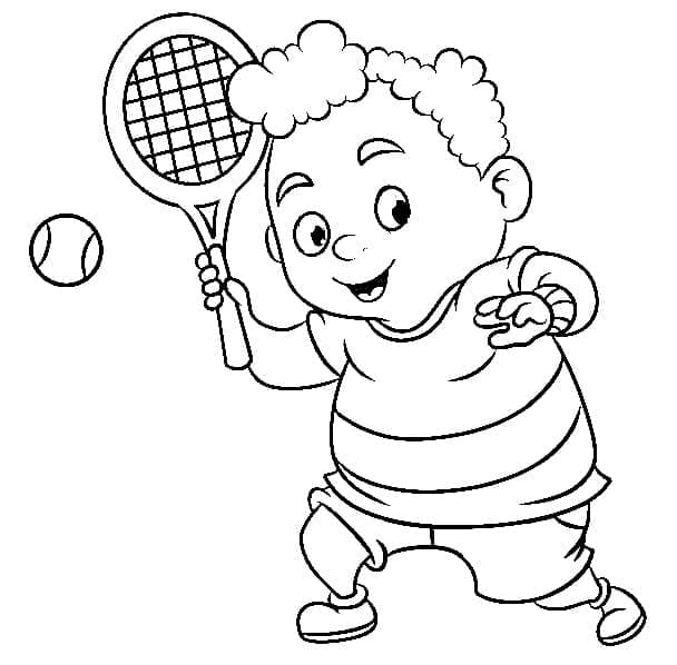 Un giocatore di tennis da colorare
