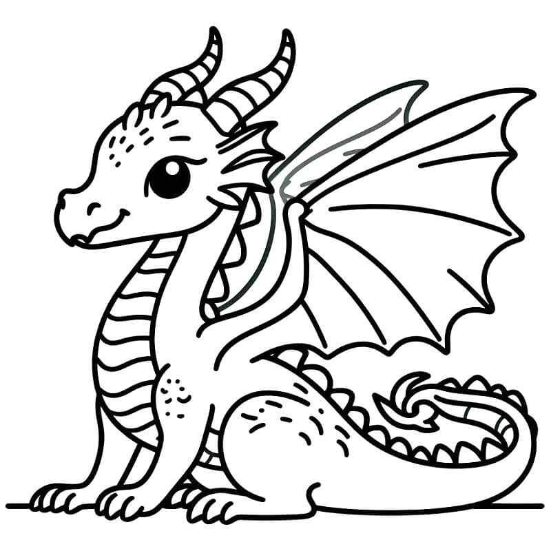 Un piccolo drago carino da colorare