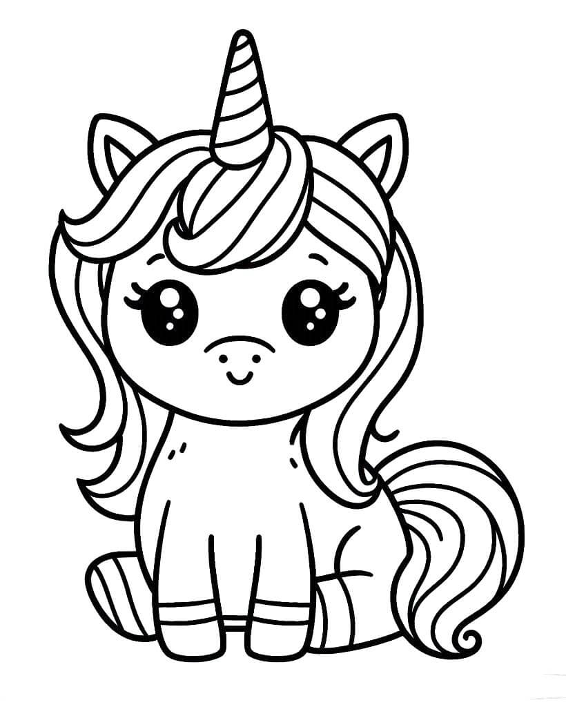 Un piccolo unicorno da colorare