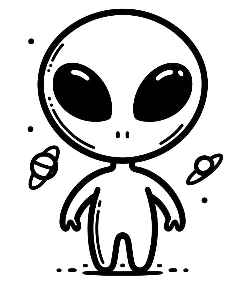 Un simpatico alieno da colorare