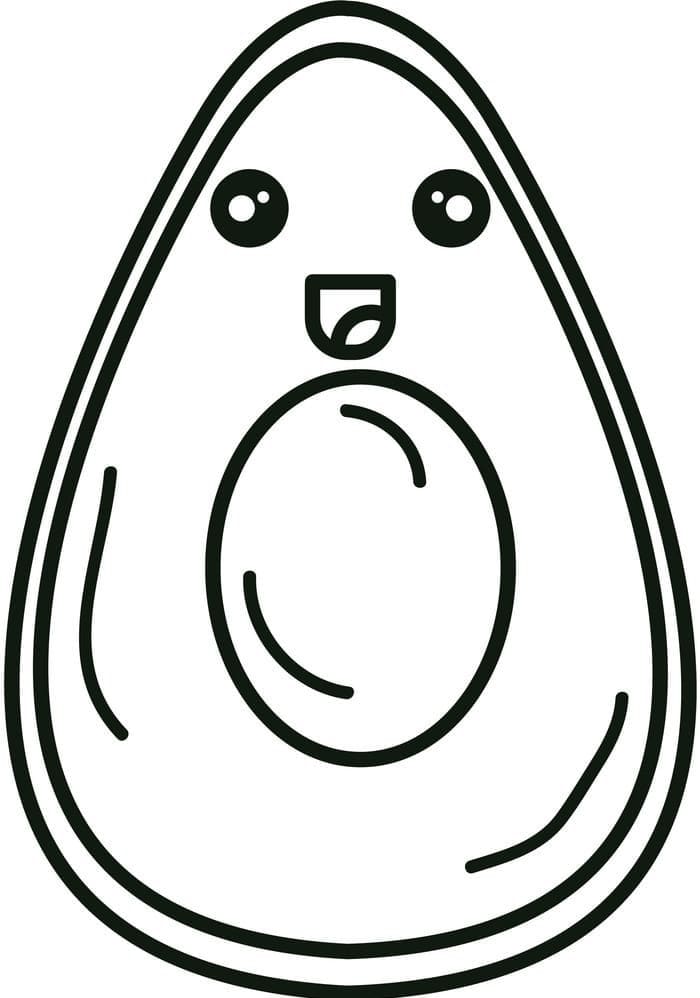 Un simpatico avocado da colorare