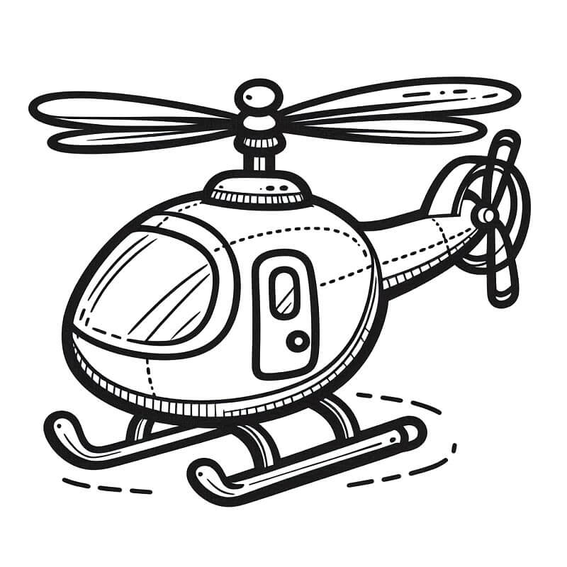 Un simpatico elicottero da colorare