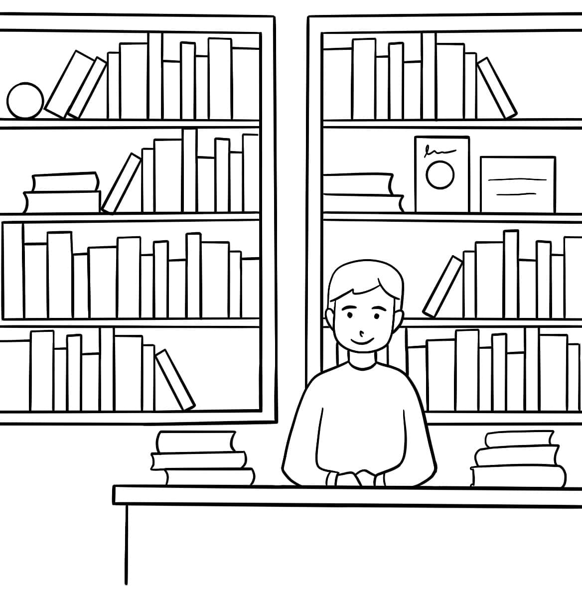 Una Biblioteca da colorare