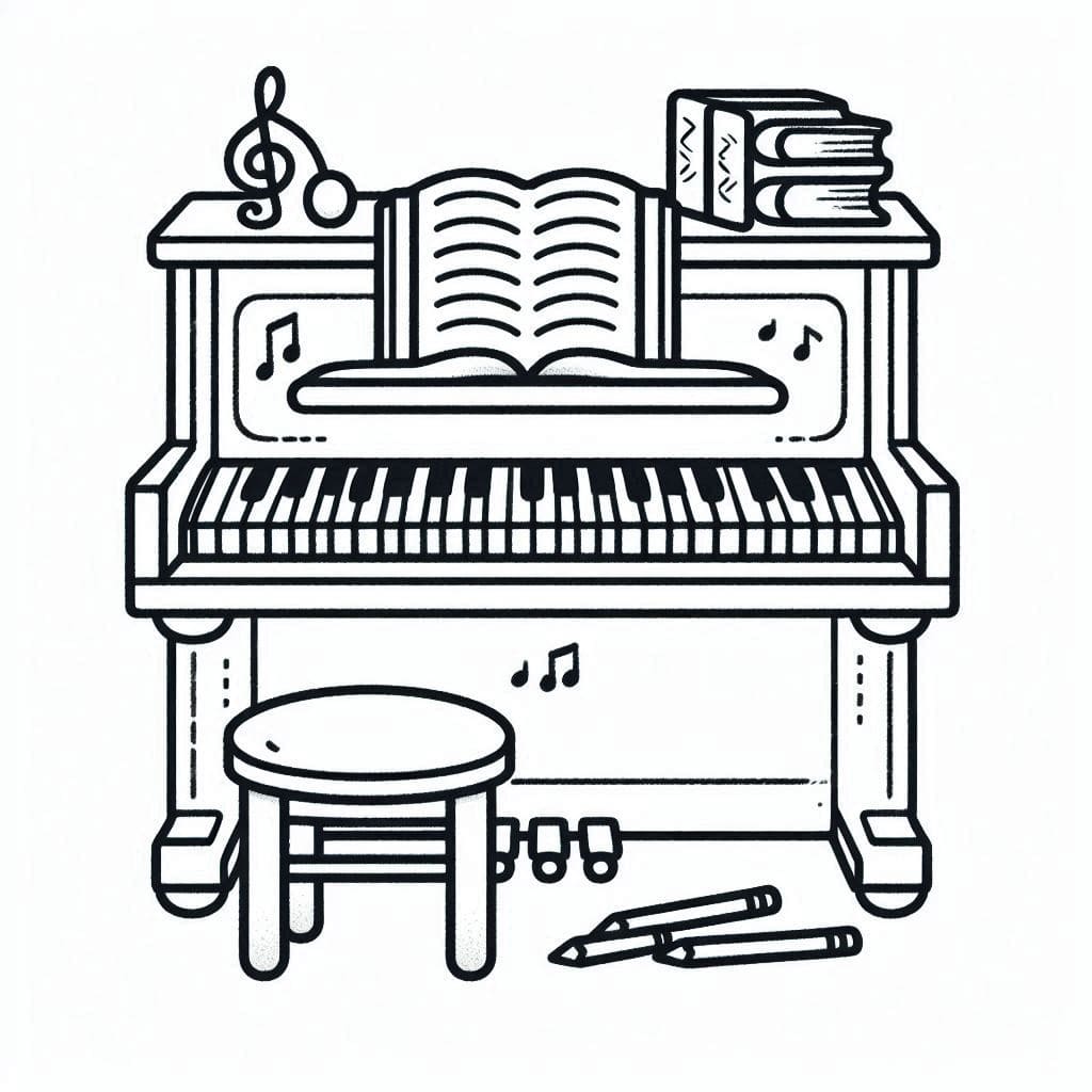 Una Pianoforte da colorare