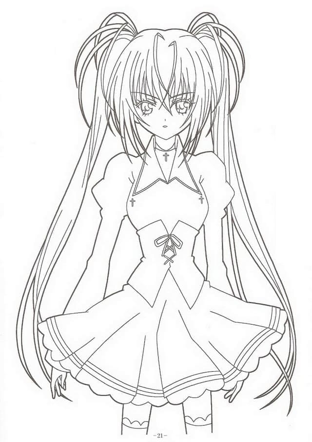 Una Ragazza Anime da colorare